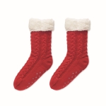 Chaussettes antidérapantes style Noël en tricot taille 36-39 Comfy couleur rouge troisième vue