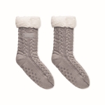 Chaussettes antidérapantes style Noël en tricot taille 36-39 Comfy couleur gris deuxième vue