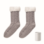 Chaussettes antidérapantes en tricot avec doublure taille 40-43 Comfy couleur gris