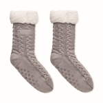 Chaussettes antidérapantes en tricot avec doublure taille 40-43 Comfy couleur gris