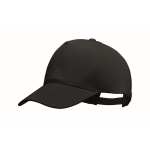 Casquette de baseball en coton biologique réglable par boucle Eco Cap couleur noir