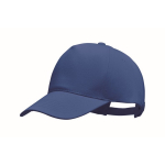 Casquette de baseball en coton biologique réglable par boucle Eco Cap couleur bleu