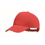 Casquette de baseball en coton biologique réglable par boucle Eco Cap couleur rouge