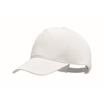 Casquette de baseball en coton biologique réglable par boucle Eco Cap couleur blanc