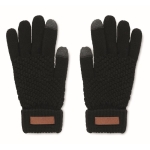 Gants tactiles en RPET avec logo imprimable sur étiquette Winter couleur noir
