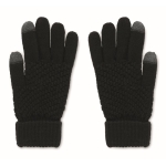Gants tactiles en RPET avec logo imprimable sur étiquette Winter couleur noir deuxième vue