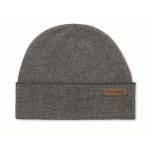 Bonnet acrylique double face avec étiquette personnalisable Light Snow couleur noir vue principale