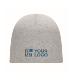 Bonnet d'hiver personnalisé économique en coton 190 g/m² Lighty couleur bleu vue avec zone d'impression