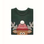 Pull de Noël personnalisé au look festif taille S-M Christmas couleur vert troisième vue