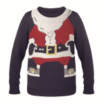 Grand pull à motifs de Noël taille L-XL Christmas couleur bleu