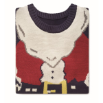 Grand pull à motifs de Noël taille L-XL Christmas couleur bleu troisième vue