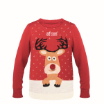 Grand pull à motifs de Noël taille L-XL Christmas couleur rouge vue avec zone d'impression