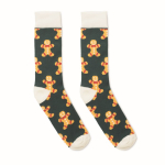 Chaussettes publicitaires à motifs de Noël taille 38-42 Joyful couleur jaune deuxième vue