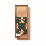 Chaussettes publicitaires à motifs de Noël taille 38-42 Joyful couleur jaune troisième vue