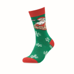 Chaussettes publicitaires à motifs de Noël taille 38-42 Joyful couleur vert