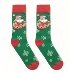 Chaussettes de Noël dans étui cadeau grande taille 43-46 Joyful couleur vert deuxième vue