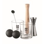 Service à cocktail en acier inoxydable composé de 7 pièces Set Night couleur argenté vue principale