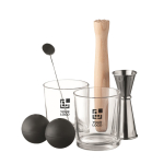 Service à cocktail en acier inoxydable composé de 7 pièces Set Night vue avec zone d'impression