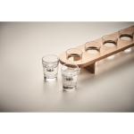 6 verres à shot de 20 ml avec plateau Set Chots Tray couleur bois vue principale