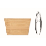 Bol en bambou avec logo et casse-noix métallique incorporé couleur bois troisième vue