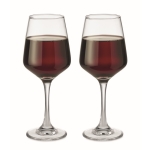 Ensemble de deux verres à vin personnalisés de 200 ml Lot verres Wine couleur transparent deuxième vue