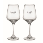 Ensemble de deux verres à vin personnalisés de 200 ml Lot verres Wine couleur transparent vue principale