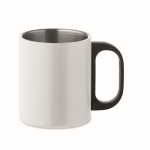 Tasse inox personnalisable pas chère à double paroi de 300 ml Robust couleur blanc