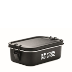 Lunch box en acier inoxydable avec fermoirs de sécurité 750ml Split vue avec zone d'impression