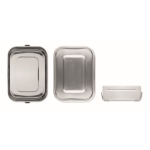 Lunch box en acier inoxydable avec séparateur 1,2L Inox Space couleur argenté cinquième vue