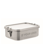 Lunch box en acier inoxydable avec séparateur 1,2L Inox Space vue avec zone d'impression