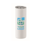 Verre thermos allongé en acier pour impression en couleur 590ml Sublim couleur blanc vue avec zone d'impression