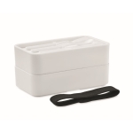 Lunch box double en bambou avec séparateur interne Duo Compact couleur blanc deuxième vue