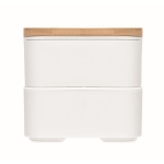 Lunch box double en bambou avec séparateur interne Duo Compact couleur blanc septième vue