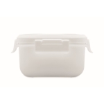 Lunch box en PP à deux niveaux et set de couverts All-in-one couleur blanc sixième vue