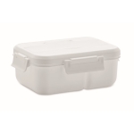 Lunch box en PP à deux niveaux et set de couverts All-in-one couleur blanc septième vue