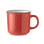 Tasse promotionnelle en céramique de style vintage 400ml Antique couleur rouge