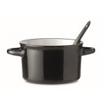 Bol en céramique avec cuillère de style vintage 550ml Antique couleur noir deuxième vue