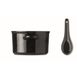 Bol en céramique avec cuillère de style vintage 550ml Antique couleur noir cinquième vue