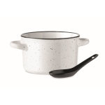 Bol en céramique avec cuillère de style vintage 550ml Antique couleur blanc