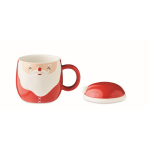 Tasse Père Noël promotionnelle avec couvercle 370ml Happy Santa couleur rouge deuxième vue