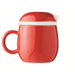 Tasse Père Noël promotionnelle avec couvercle 370ml Happy Santa couleur rouge troisième vue