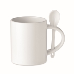 Tasse avec impression en couleur avec cuillère de 300ml Sublim Spoon couleur blanc