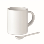 Tasse avec impression en couleur avec cuillère de 300ml Sublim Spoon couleur blanc troisième vue