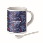 Tasse avec impression en couleur avec cuillère de 300ml Sublim Spoon couleur blanc troisième vue principale