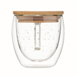 Tasse de style Noël avec couvercle en bambou 220ml Christmas Forest couleur transparent septième vue