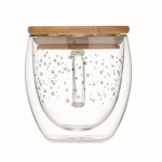 Tasse en verre avec motifs étoiles et couvercle 220ml Christmas Sky couleur transparent sixième vue