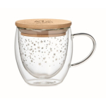 Tasse en verre avec motifs étoiles et couvercle 220ml Christmas Sky couleur transparent vue principale