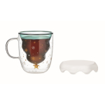 Tasse avec motif de sapin de Noël et couvercle 250ml Christmas Spirit couleur transparent deuxième vue