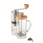 Service à café avec cafetière et moulin en céramique 350ml Napoli couleur argenté mat