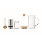 Service à café avec cafetière et moulin en céramique 350ml Napoli couleur argenté mat troisième vue
